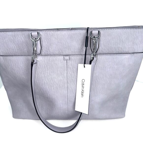 NWT Calvin Klein Women’s Lilac Havana Lavender Tote Bag Shoulder Leather Handbag - Picture 2 of 9